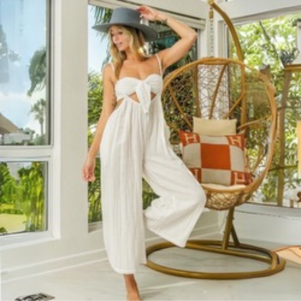 Boho Wrinkle Gauze Suspender Pant Smocked Tube Top Set Similar to Wrenley Set